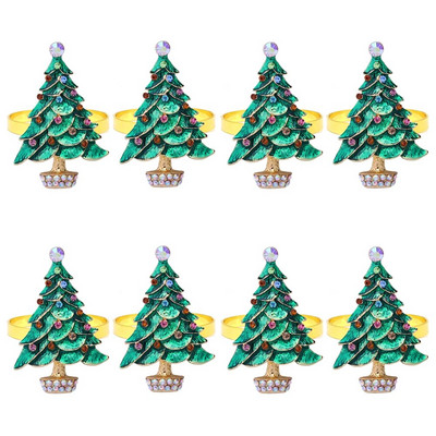 8GAB Ziemassvētku flamingo salvešu gredzens rozā krāsā Rhinestone dzīvnieku salvetes sprādze kāzu Ziemassvētku dzimšanas dienas svinībām galda dekors HWC256