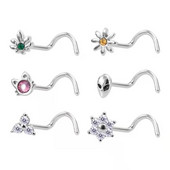 Kirurgilisest terasest armsa looma ninarõngaste komplekt Tõelise keerdkujulise kujuga nina augustamise naastu komplekt Kolju ninarõngaste komplekt augustamiseks Nariz Lote