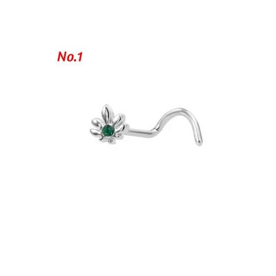 Kirurgilisest terasest armsa looma ninarõngaste komplekt Tõelise keerdkujulise kujuga nina augustamise naastu komplekt Kolju ninarõngaste komplekt augustamiseks Nariz Lote