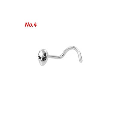 Kirurgilisest terasest armsa looma ninarõngaste komplekt Tõelise keerdkujulise kujuga nina augustamise naastu komplekt Kolju ninarõngaste komplekt augustamiseks Nariz Lote