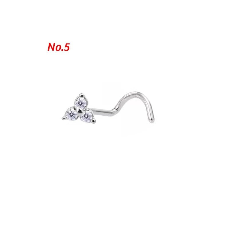 Kirurgilisest terasest armsa looma ninarõngaste komplekt Tõelise keerdkujulise kujuga nina augustamise naastu komplekt Kolju ninarõngaste komplekt augustamiseks Nariz Lote