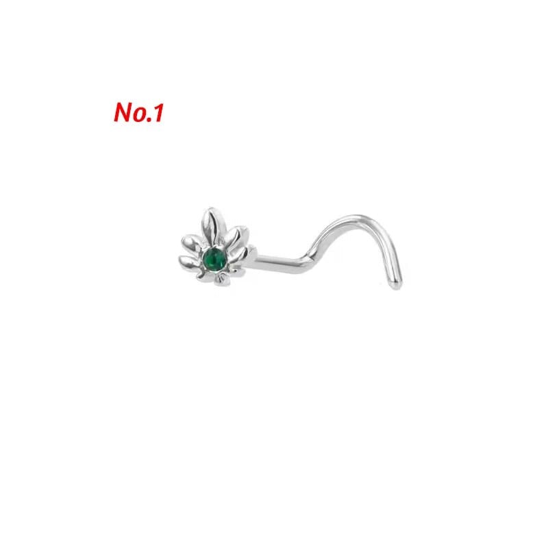 Kirurgilisest terasest armsa looma ninarõngaste komplekt Tõelise keerdkujulise kujuga nina augustamise naastu komplekt Kolju ninarõngaste komplekt augustamiseks Nariz Lote