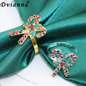 6db strasszos karácsonyi mankók szalvéta gyűrű tartó esküvői fogadásokhoz karácsonyi asztaldísz Halloween dekor HWC21