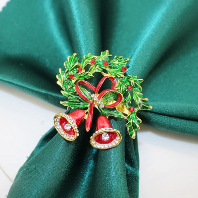 6db strasszos karácsonyi mankók szalvéta gyűrű tartó esküvői fogadásokhoz karácsonyi asztaldísz Halloween dekor HWC21