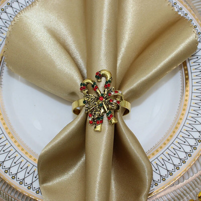 6db strasszos karácsonyi mankók szalvéta gyűrű tartó esküvői fogadásokhoz karácsonyi asztaldísz Halloween dekor HWC21