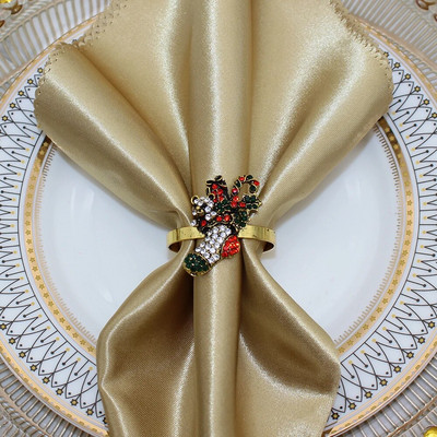 6db strasszos karácsonyi mankók szalvéta gyűrű tartó esküvői fogadásokhoz karácsonyi asztaldísz Halloween dekor HWC21