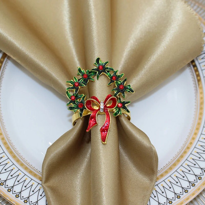 6db strasszos karácsonyi mankók szalvéta gyűrű tartó esküvői fogadásokhoz karácsonyi asztaldísz Halloween dekor HWC21