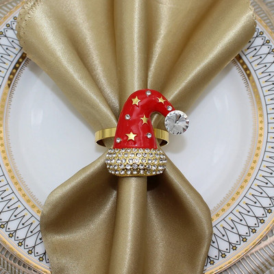 6db strasszos karácsonyi mankók szalvéta gyűrű tartó esküvői fogadásokhoz karácsonyi asztaldísz Halloween dekor HWC21