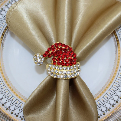 6db strasszos karácsonyi mankók szalvéta gyűrű tartó esküvői fogadásokhoz karácsonyi asztaldísz Halloween dekor HWC21