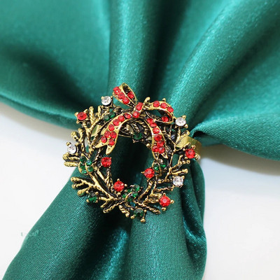 6db strasszos karácsonyi mankók szalvéta gyűrű tartó esküvői fogadásokhoz karácsonyi asztaldísz Halloween dekor HWC21