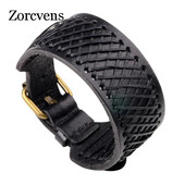Μόδα ZORCVENS Βραχιόλια από γνήσιο δέρμα Πανκ πλεκτό σύρμα Βραχιόλια και βραχιόλια με φαρδιά μανσέτα και βραχιόλια για άνδρες Αξεσουάρ κοσμημάτων