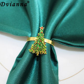 6db Új zöld karácsonyfa szalvétagyűrű tartó karácsonyi esküvői fogadásokhoz Hálaadás otthoni ebédlőasztal dekoráció HWC147