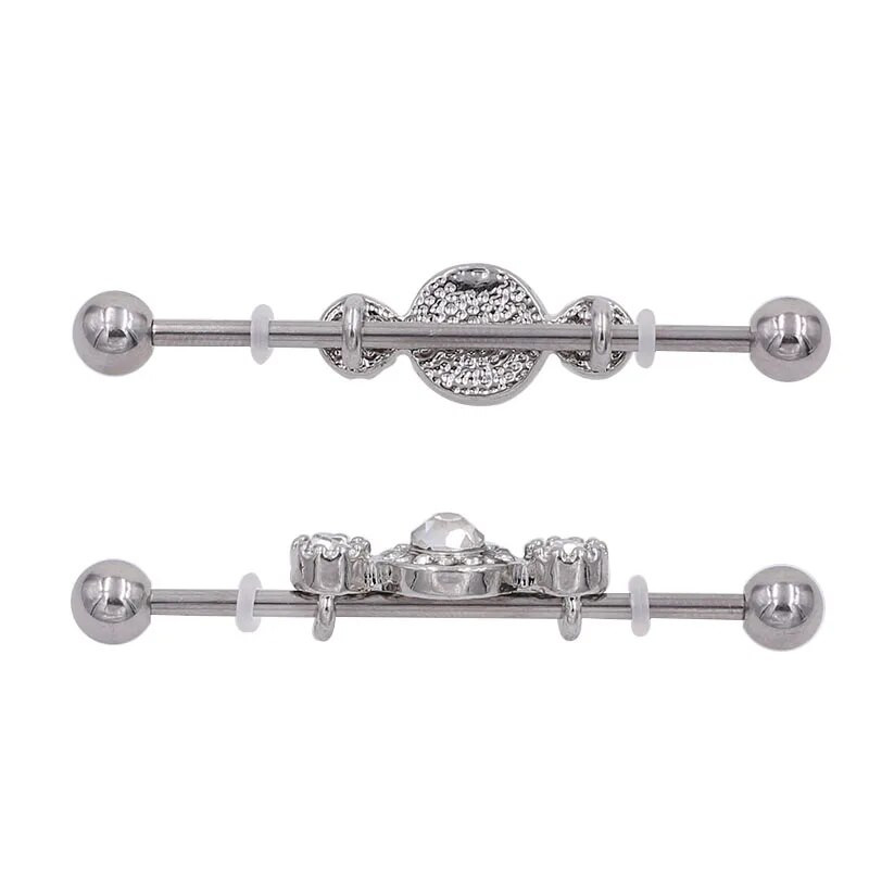 1tk 316L kirurgilisest terasest tööstuslik varrastelling kangirõngas keha augustamine ehted pikad mitmekesised moekõrvarõngad naistele