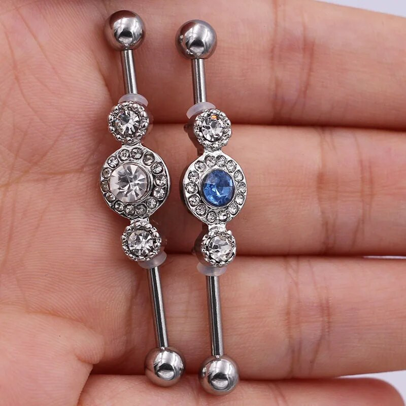 1tk 316L kirurgilisest terasest tööstuslik varrastelling kangirõngas keha augustamine ehted pikad mitmekesised moekõrvarõngad naistele