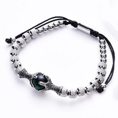 Gothic vīriešu ērgļa naga tīģera acs dabīgā akmens rokassprādze vīriešiem nerūsējošā tērauda pūķa naga pērlītēm rotaslietas dāvana