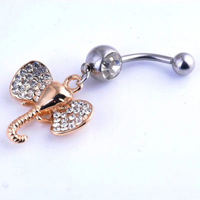 Aranyos, elegáns CZ sebészeti acél köldökgyűrűk, haspiercing, köldökpiercing Ombligo Nombril Joias Ouro