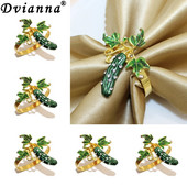 8GAB gurķu salvešu gredzeni zaļo dārzeņu augļu emaljas lufas salvešu turētājs kāzu ģimenes pulcēšanās vakariņu galda dekorēšanai