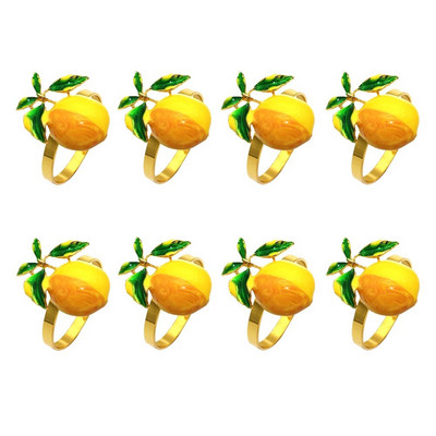 8GAB gurķu salvešu gredzeni zaļo dārzeņu augļu emaljas lufas salvešu turētājs kāzu ģimenes pulcēšanās vakariņu galda dekorēšanai