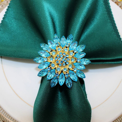 2Gb Kāzu līgavas dušas salvešu gredzeni Lieli kristāla kalnu kristāla ziedu salvešu turētājs kāzu pušķu dekorēšanai, galda dekors HWD48