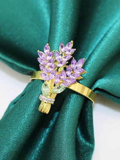 2Gb Kāzu līgavas dušas salvešu gredzeni Lieli kristāla kalnu kristāla ziedu salvešu turētājs kāzu pušķu dekorēšanai, galda dekors HWD48