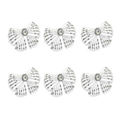 6 gab./komplekts Bowknot salvešu gredzeni rotā jūsu galdu Ziemassvētkos Pateicības diena Dzimšanas dienas Kāzās Izsmalcinātā banketu viesnīca HWD149