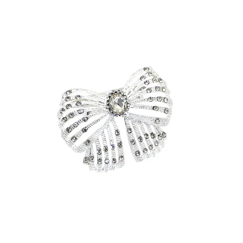 6 gab./komplekts Bowknot salvešu gredzeni rotā jūsu galdu Ziemassvētkos Pateicības diena Dzimšanas dienas Kāzās Izsmalcinātā banketu viesnīca HWD149