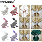 6Gb Zaķa salvešu gredzeni Rhinestone Trušu salvešu turētājs Pateicības dienai Valentīndienas banketu piknika dzimšanas dienas galda dekors HWH21
