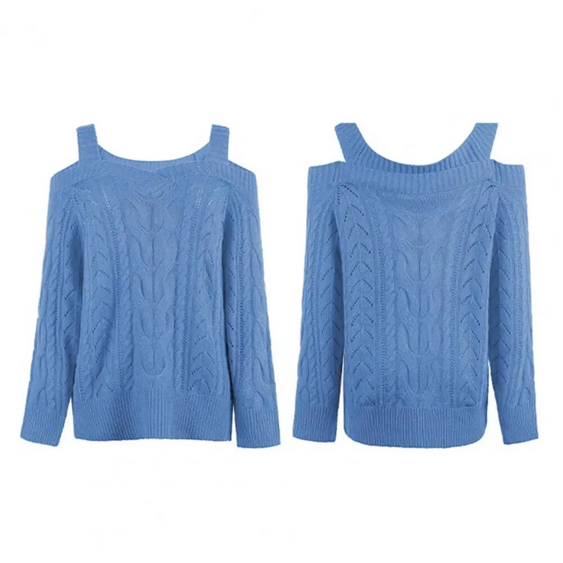 Ühevärvilised kudumid, termosügis, talvine naiste seksikas kampsun, kootud topid Naiste kootud kampsun igapäevaseks kandmiseks