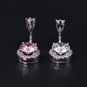 Kahepoolne särav kristallist kalliskivist kuulaugustamine Nombril varras ümmargune nabarõngad naba naba nööbiga kirurgilisest terasest seksikad ehted