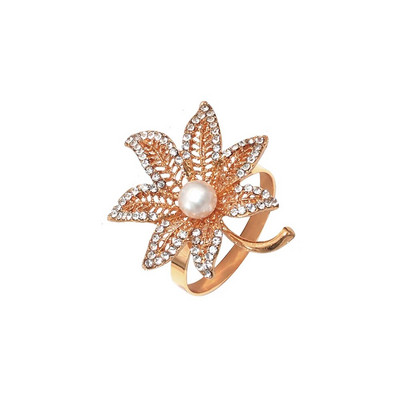 6Gb kļavu lapu salvešu gredzeni rudens salvešu sprādzes dimanta salvešu turētājs Pateicības dienai rudens tematiskā ballīšu galda dekors HWL19