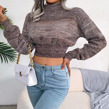 Μόδα Streetwear πουλόβερ για κορίτσια Cropped γυναικεία μπλουζάκια Κομψά σέξι έλξεις πλεκτά Γυναικεία πλεκτά πουλόβερ