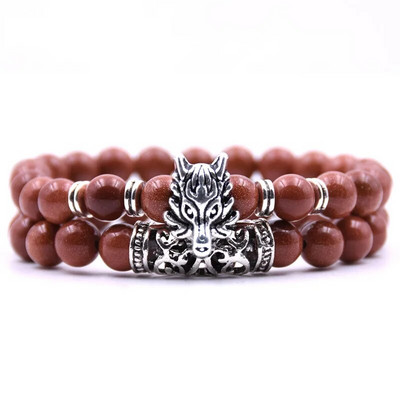 Гривна с глава на животно Дракон Бижута Комплект еластични гривни Мъже Жени Pulseira Feminina Bileklik Mujer Bijoux Armband Yog