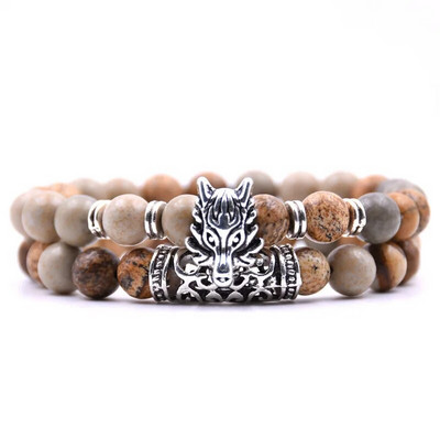 Гривна с глава на животно Дракон Бижута Комплект еластични гривни Мъже Жени Pulseira Feminina Bileklik Mujer Bijoux Armband Yog