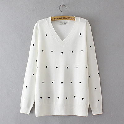 Rudens lielizmēra džemperis sieviešu apģērbs ar garām piedurknēm V veida kakla izgriezumu, tievs merserizētas kokvilnas trikotāžas pulovers ikdienas persiku sirsniņu trikotāža