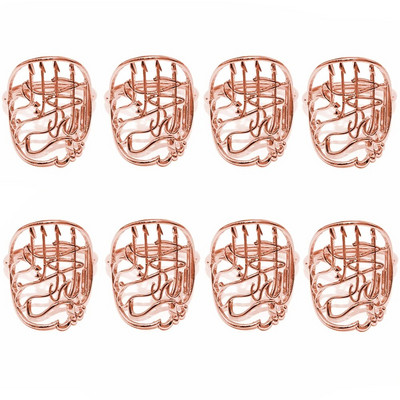 8Gb Ziemassvētku rotājumi Metāla salvešu sprādzes Bismillah salvešu gredzenu turētāji Islāma musulmaņu Ramadāna ballīšu galda dekors HWM06