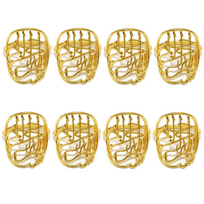 8Gb Ziemassvētku rotājumi Metāla salvešu sprādzes Bismillah salvešu gredzenu turētāji Islāma musulmaņu Ramadāna ballīšu galda dekors HWM06