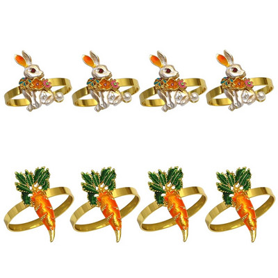 Dvianna 8Gb Lieldienu zaķa salvešu turētāji Gredzeni Pateicības dienai Halovīni Ziemassvētku Lieldienu svētku galda noformējums HWH49