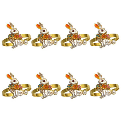 Dvianna 8Gb Lieldienu zaķa salvešu turētāji Gredzeni Pateicības dienai Halovīni Ziemassvētku Lieldienu svētku galda noformējums HWH49