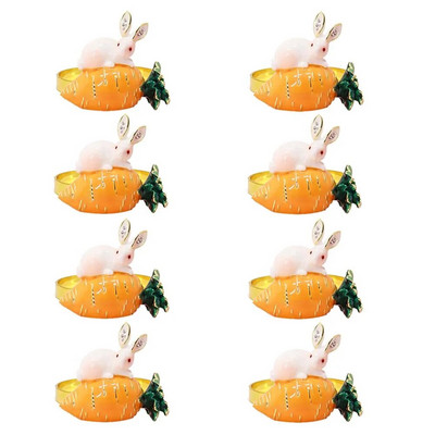 Dvianna 8Gb Lieldienu zaķa salvešu turētāji Gredzeni Pateicības dienai Halovīni Ziemassvētku Lieldienu svētku galda noformējums HWH49