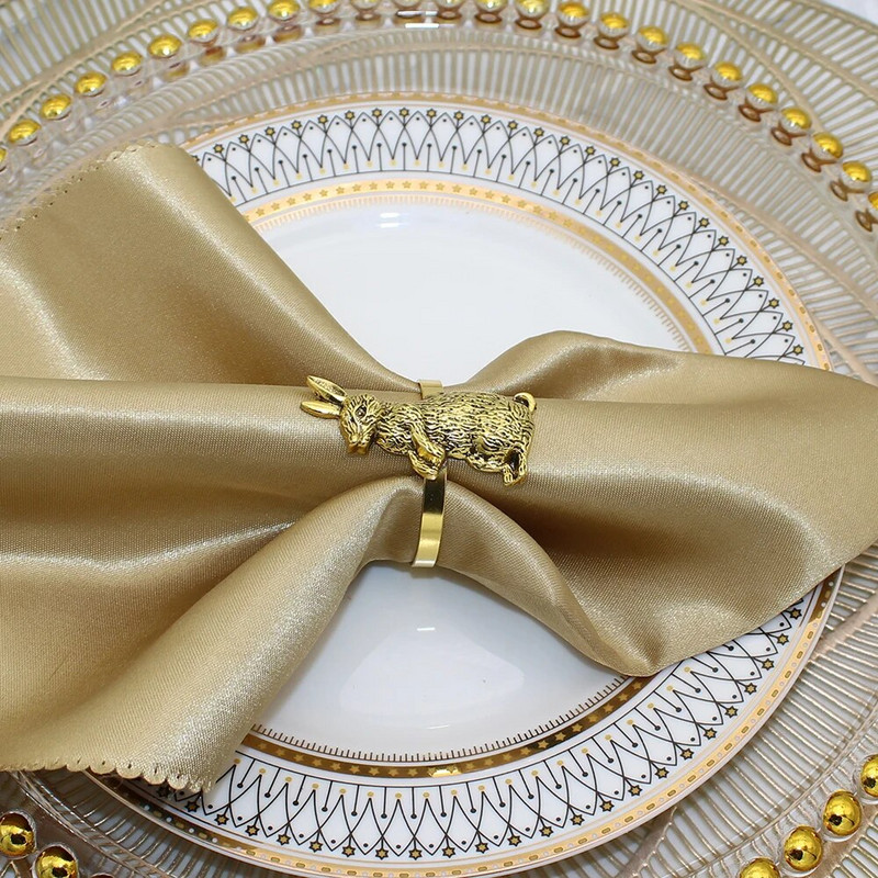 Dvianna 8Gb Lieldienu zaķa salvešu turētāji Gredzeni Pateicības dienai Halovīni Ziemassvētku Lieldienu svētku galda noformējums HWH49