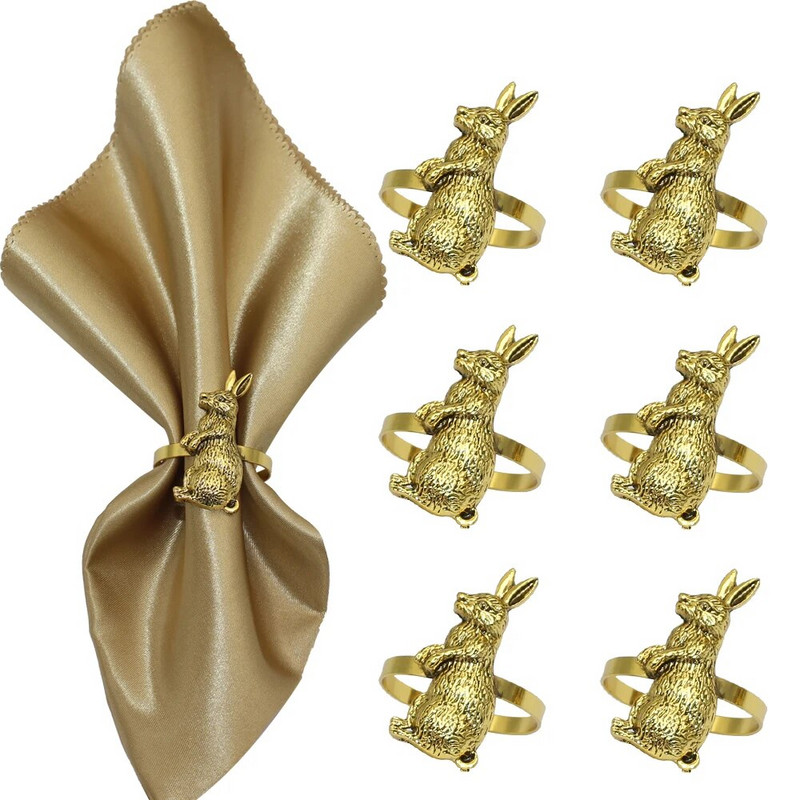 Dvianna 8Gb Lieldienu zaķa salvešu turētāji Gredzeni Pateicības dienai Halovīni Ziemassvētku Lieldienu svētku galda noformējums HWH49