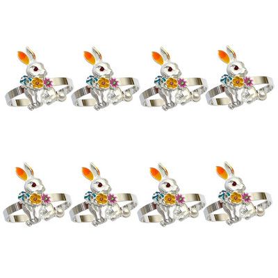 8Gb Jauki Lieldienu zaķa salvešu turētāji Gredzeni Pateicības diena Halovīni Ziemassvētki Lieldienu brīvdienu tēma Zaķa salvešu gredzens HWH180