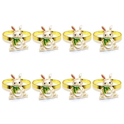 8Gb Jauki Lieldienu zaķa salvešu turētāji Gredzeni Pateicības diena Halovīni Ziemassvētki Lieldienu brīvdienu tēma Zaķa salvešu gredzens HWH180