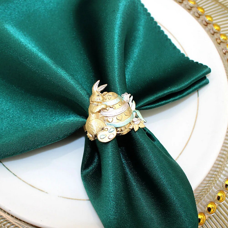 8Gb Jauki Lieldienu zaķa salvešu turētāji Gredzeni Pateicības diena Halovīni Ziemassvētki Lieldienu brīvdienu tēma Zaķa salvešu gredzens HWH180