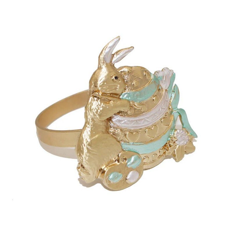 8Gb Jauki Lieldienu zaķa salvešu turētāji Gredzeni Pateicības diena Halovīni Ziemassvētki Lieldienu brīvdienu tēma Zaķa salvešu gredzens HWH180