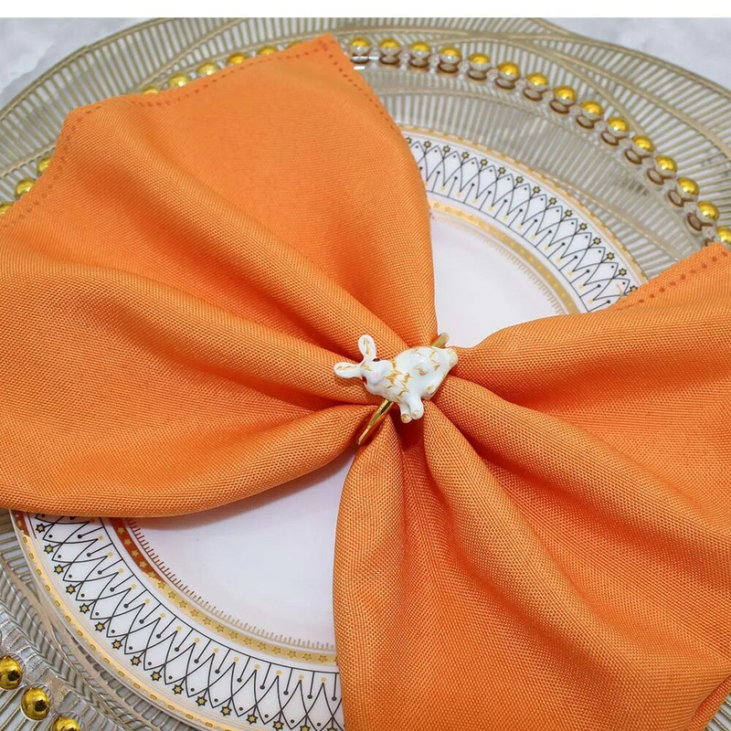 8Gb Jauni zaķu salvešu gredzeni Trušu metāla pasniegšanas salvešu turētājs pavasara Ziemassvētkiem Mājas Lieldienu galda rotājumi HWH90