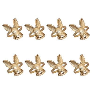 Dvianna Uskrsni zeko Držači za salvete Prstenovi Set od 8 metalnih kopči za salvete zeca Ukras za blagovaonski stol HWH35