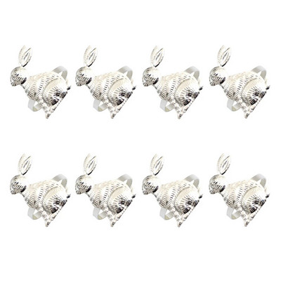 Dvianna Uskrsni zeko Držači za salvete Prstenovi Set od 8 metalnih kopči za salvete zeca Ukras za blagovaonski stol HWH35