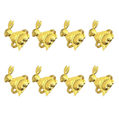 Dvianna Uskrsni zeko Držači za salvete Prstenovi Set od 8 metalnih kopči za salvete zeca Ukras za blagovaonski stol HWH35