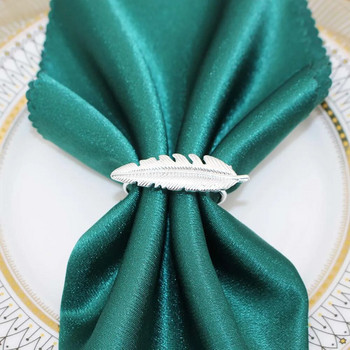 Δαχτυλίδι από χαρτοπετσέτα με φύλλα 12 τμχ. Δαχτυλίδι για χαρτοπετσέτες για την ημέρα των ευχαριστιών Ασημένιο επιτραπέζιο δαχτυλίδι για Χριστουγεννιάτικες γιορτές γάμου Διακόσμηση δείπνου HWL06